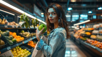 Poster - The woman holding apple