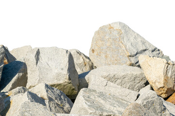 limestone stones on a white isolated background