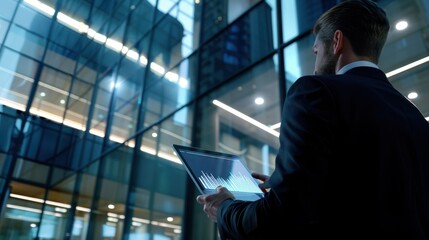 Canvas Print - Businessman with Digital Tablet