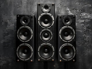 Generic loudspeaker design for home theatre system and concert audio control with copy space banner