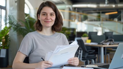 Canvas Print - The Woman at Office Desk