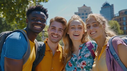 Canvas Print - The group of smiling friends