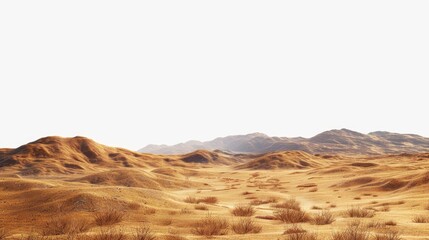 Poster - A serene desert scene with mountains visible on the horizon