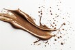 © Fotograf - A detailed view of a rich and creamy chocolate on a pure white background, suitable for food or product photography