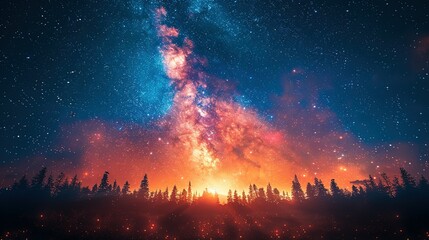 Wall Mural - Nebula Melodies: Symphony of Starlight