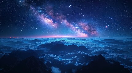 Wall Mural - Luminous Cosmos: Nightscape Revelations