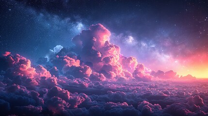 Wall Mural - Moonlit Mirage: Secrets of the Stellar Canvas