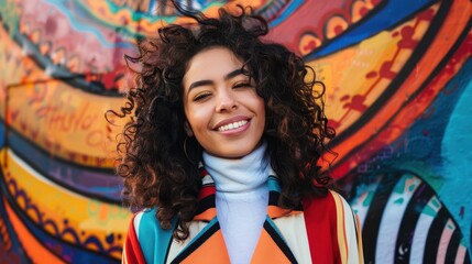 Sticker - A woman with curly hair