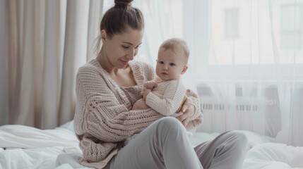 Poster - The mother holding baby.