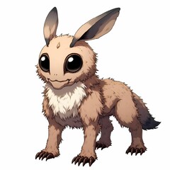 Wall Mural - ai generated illustration of a whimsical fantasy monster on a white background