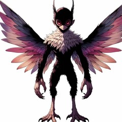 Wall Mural - ai generated illustration of a whimsical fantasy monster on a white background