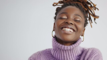 Wall Mural - The joyful woman smiling