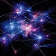 © waqas - : An abstract digital network with glowing connections, representing data transfer and connectivity.