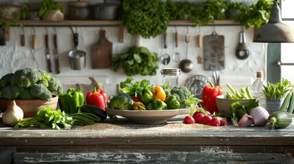 Canvas Print - The rustic kitchen vegetables