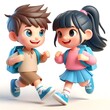 © khawla - 3d happy Young Student Character Back to school Concept