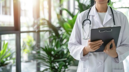 Canvas Print - The doctor with clipboard