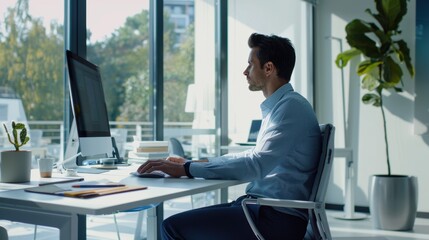 Canvas Print - The man at office desk