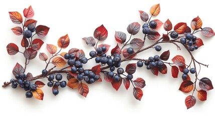 Poster - Autumn Branch with Blue Berries