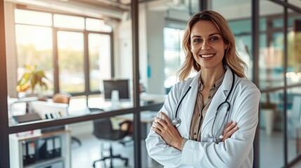 Canvas Print - The doctor with stethoscope