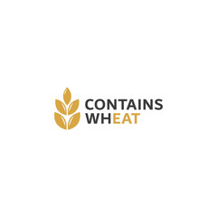 Wall Mural - Contains wheat label or Contains wheat logo vector isolated. Best Contains wheat logo or label for healthy diet products. 