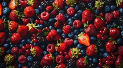 Wall Mural - An assortment of fresh berries