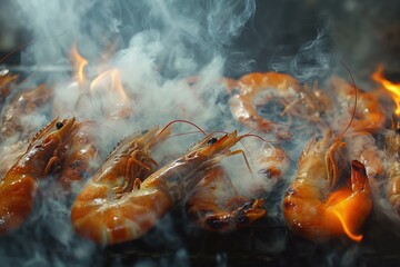 Sticker - shrimp on the grill