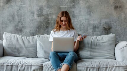 Sticker - The woman with laptop