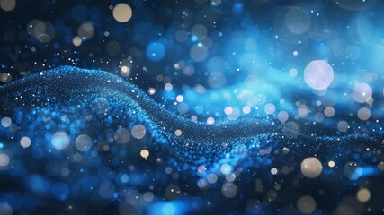 Wall Mural - Modern abstract background. Blue glow particle abstract bokeh background 
