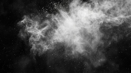 Poster - A black and white image of a cloud of smoke