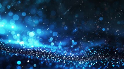 Wall Mural - Modern abstract background. Blue glow particle abstract bokeh background 