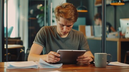 Canvas Print - The Student with Tablet