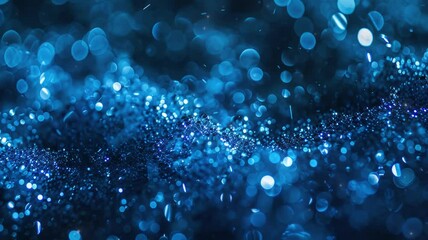 Wall Mural - Modern abstract background. Blue glow particle abstract bokeh background 