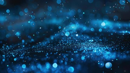 Wall Mural - Modern abstract background. Blue glow particle abstract bokeh background 