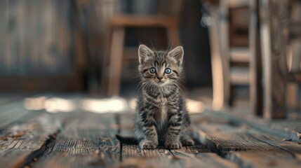 Canvas Print - A cute tabby kitten