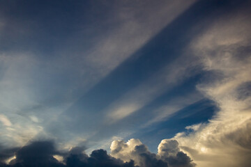 Wall Mural - big sun rays in the sky at sunset