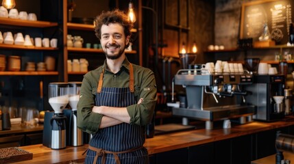 Canvas Print - The barista in coffee shop