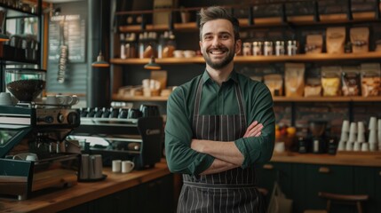 Canvas Print - The Barista in Coffee Shop