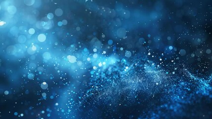 Wall Mural - Modern abstract background. Blue glow particle abstract bokeh background 