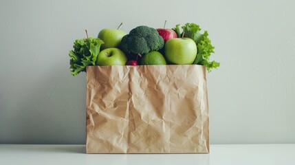 Canvas Print - The grocery bag with vegetables