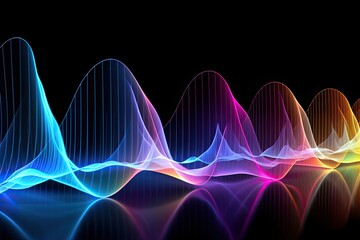 Leinwandbilder - a colorful line of light in the dark, depiction of the Doppler broadening effect in spectral lines
