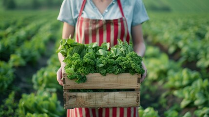 Wall Mural - The Wooden Crate of Greens