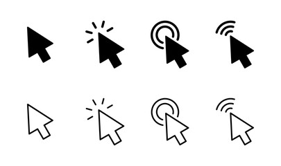 Poster - Click icon set. pointer arrow icon. cursor icon vector