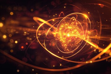 Fototapete - a black hole surrounded by bright lights, visualization of the Heisenberg uncertainty principle in quantum mechanics