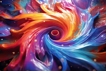 Leinwandbilder - a spiral shaped object in the middle of a galaxy, Galaxy swirls in vibrant 3D