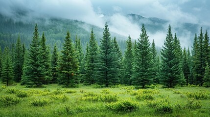 Poster - Misty Forest Landscape