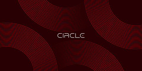 Wall Mural - Abstract glowing geometric lines on dark background. Modern shiny circle lines pattern. Futuristic technology concept. Suit for cover, poster, banner, brochure, header, website