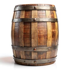 Wall Mural - Old wooden rum keg isolated on white background