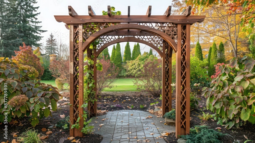 handcrafted wooden Craftsman-style garden trellis for climbing vines ...