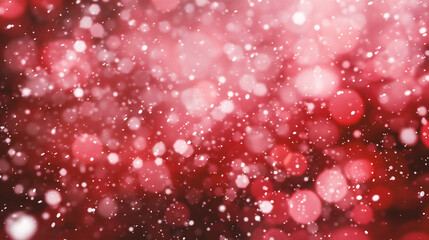 Wall Mural - christmas background with snowflakes and bokeh lights in red colors