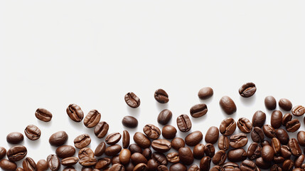 realistic coffee beans isolated on a white background 